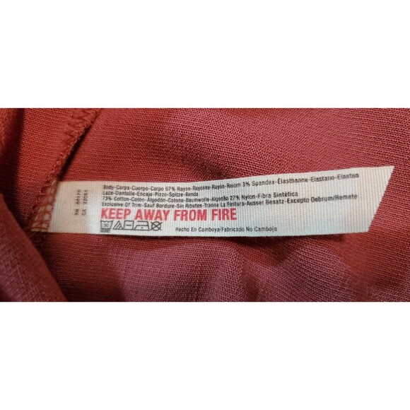 NWT Free People Women’s S Rust Pencil Mini Dress Lace Neck Open Back Bodycon - Picture 5 of 7